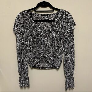 ZARA Black and White Blouse (Size S)
